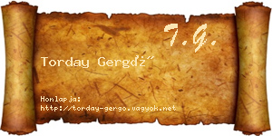 Torday Gergő névjegykártya