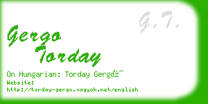 gergo torday business card